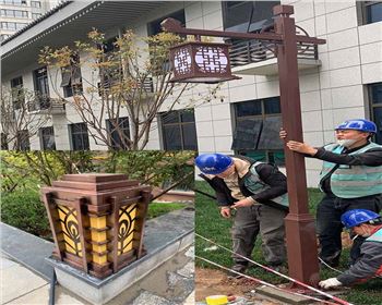 西安小區(qū)庭院燈、柱頭燈項(xiàng)目案例  陜西蘭光路燈廠產(chǎn)品